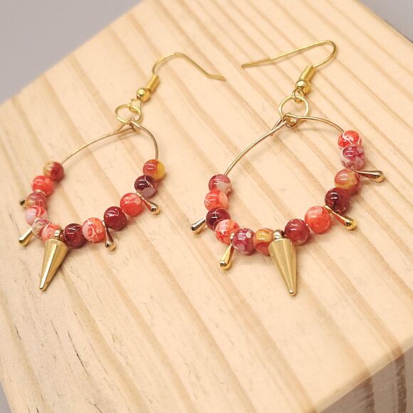 Golden Spike Blaze Earrings - Picture 2 of 3